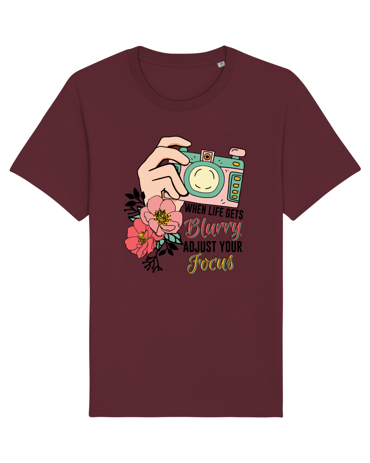 Tricou mânecă scurtă Unisex Rocker Burgundy