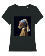 Vermeer - Jarl with a Pearl Earring Tricou mânecă scurtă guler larg fitted Damă Expresser