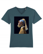 Vermeer - Jarl with a Pearl Earring Tricou mânecă scurtă guler V Bărbat Presenter