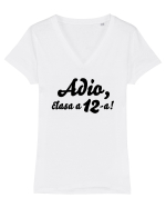Adio, clasa a 12-a! Tricou de pus in rama. Tricou mânecă scurtă guler V Damă Evoker
