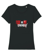 Ride or Die, remember? Tricou mânecă scurtă guler larg fitted Damă Expresser
