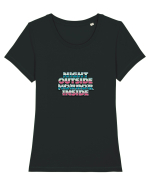Ride or Die, remember? Tricou mânecă scurtă guler larg fitted Damă Expresser