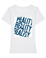 reality1 Tricou mânecă scurtă guler larg fitted Damă Expresser