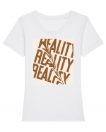 reality4 Tricou mânecă scurtă guler larg fitted Damă Expresser