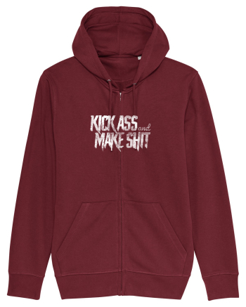 Kick Ass & Make Shit (white) Burgundy