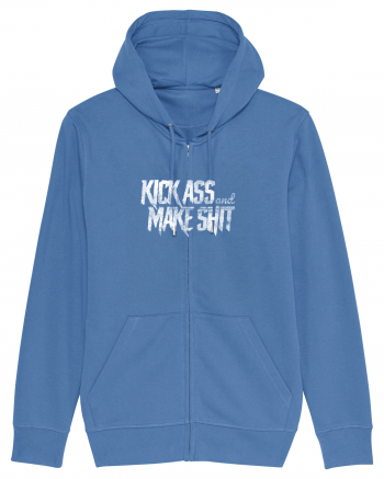 Kick Ass & Make Shit (white) Bright Blue