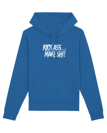 Kick Ass & Make Shit (white) Royal Blue