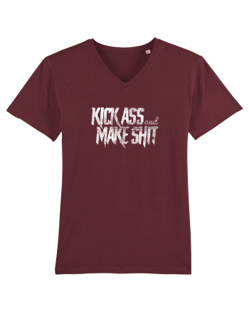 Kick Ass & Make Shit (white) Burgundy