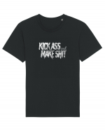 Kick Ass & Make Shit (white) Tricou mânecă scurtă Unisex Rocker