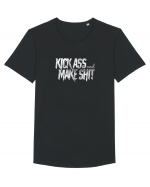 Kick Ass & Make Shit (white) Tricou mânecă scurtă guler larg Bărbat Skater