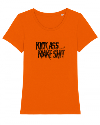 Kick Ass & Make Shit (black) Bright Orange