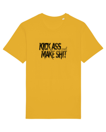 Kick Ass & Make Shit (black) Spectra Yellow