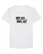 Kick Ass & Make Shit (black) Tricou mânecă scurtă guler larg Bărbat Skater