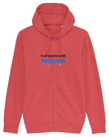 It all started with Facebook (black) Carmine Red