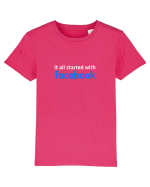 It all started with Facebook (white) Tricou mânecă scurtă  Copii Mini Creator