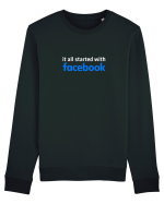 It all started with Facebook (white) Bluză mânecă lungă Unisex Rise