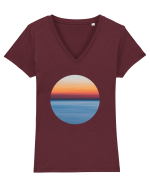 Sunrise Tricou mânecă scurtă guler V Damă Evoker