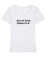 Not Sorry For Having Fabulous Tits b Tricou mânecă scurtă guler larg fitted Damă Expresser