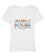 Grandma is my name Spoiling is my game Tricou mânecă scurtă guler larg fitted Damă Expresser