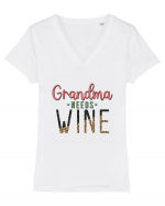 Grandma needs wine Tricou mânecă scurtă guler V Damă Evoker
