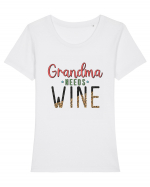 Grandma needs wine Tricou mânecă scurtă guler larg fitted Damă Expresser