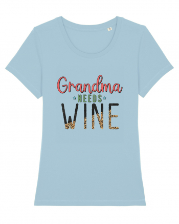Grandma needs wine Sky Blue