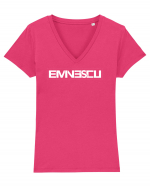 Eminescu Eminemscu logo Tricou mânecă scurtă guler V Damă Evoker