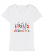 Only the Best Moms get promoted to Grandma Tricou mânecă scurtă guler V Damă Evoker