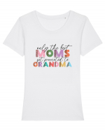 Only the Best Moms get promoted to Grandma Tricou mânecă scurtă guler larg fitted Damă Expresser
