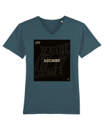 work from home 328 Tricou mânecă scurtă guler V Bărbat Presenter
