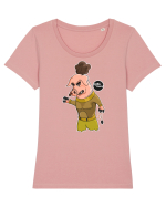 Hooligan pig Tricou mânecă scurtă guler larg fitted Damă Expresser