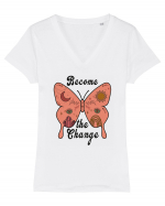 Become the Change Tricou mânecă scurtă guler V Damă Evoker