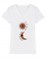 Live by the Sun Love by the Moon Tricou mânecă scurtă guler V Damă Evoker