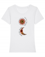 Live by the Sun Love by the Moon Tricou mânecă scurtă guler larg fitted Damă Expresser