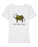 Cow-moo-flage Tricou mânecă scurtă guler larg fitted Damă Expresser