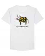 Cow-moo-flage Tricou mânecă scurtă guler larg Bărbat Skater