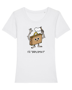 Fii diplomat Tricou mânecă scurtă guler larg fitted Damă Expresser