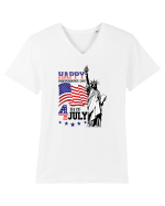 4th of July Tricou mânecă scurtă guler V Bărbat Presenter