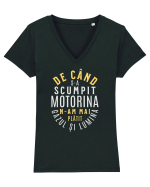De când s-a scumpit benzina n-am mai plătit gazul și lumina Tricou mânecă scurtă guler V Damă Evoker