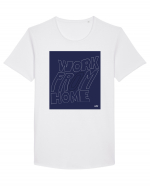 work from home 326 Tricou mânecă scurtă guler larg Bărbat Skater