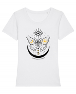Mystical Moth Kindness is Magic Tricou mânecă scurtă guler larg fitted Damă Expresser