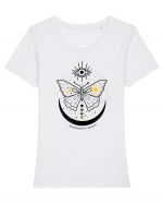 Mystical Moth Kindness is Magic Tricou mânecă scurtă guler larg fitted Damă Expresser