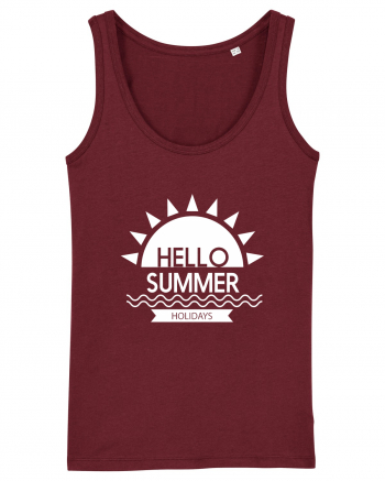 Hello Summer Holidays Burgundy