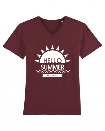 Hello Summer Holidays Burgundy