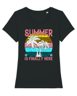 Summer Is Finally Here Tricou mânecă scurtă guler larg fitted Damă Expresser