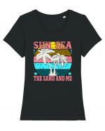 Sun Sea the Sand and Me Tricou mânecă scurtă guler larg fitted Damă Expresser