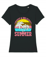 Sweet and Delicious Summer Tricou mânecă scurtă guler larg fitted Damă Expresser