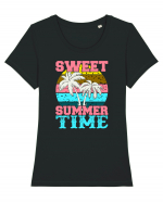 Sweet Summertime Tricou mânecă scurtă guler larg fitted Damă Expresser