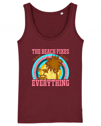 The Beach Fixes Everything Burgundy