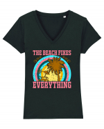 The Beach Fixes Everything Tricou mânecă scurtă guler V Damă Evoker